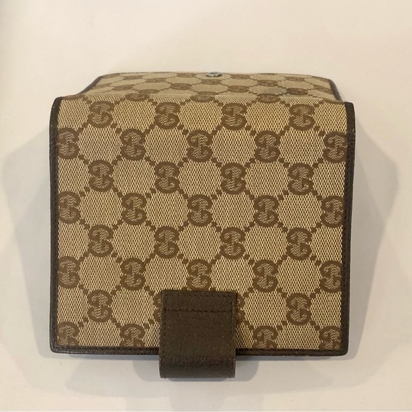 GUCCI MONOGRAM Leather Canvas Agenda Binder Passport Holder Credit Card Wallet - Picture 6 of 17